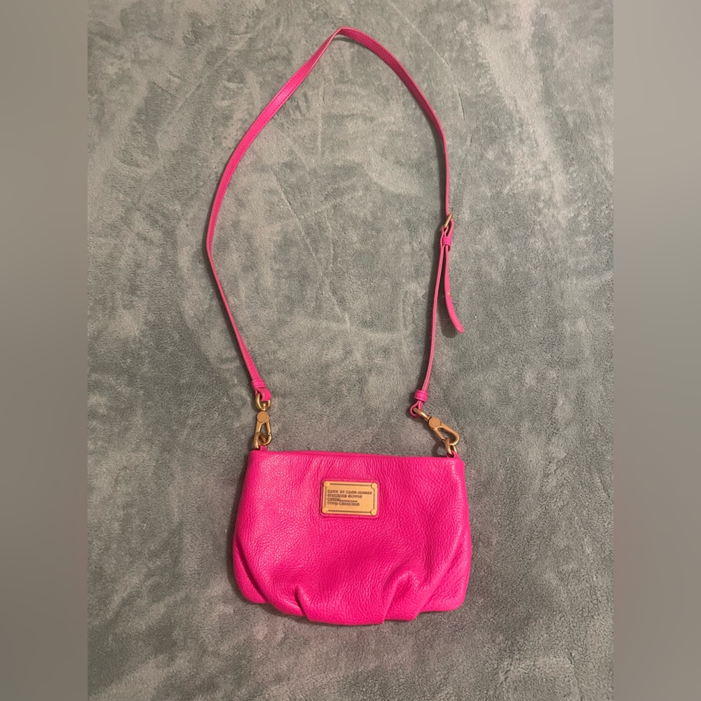 Marc Jacobs Hot Pink Leather Crossbody Bag